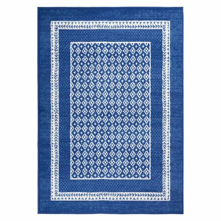 Homeroots 4 x 6 ft. Navy & Ivory Geometric Area Rug 385883